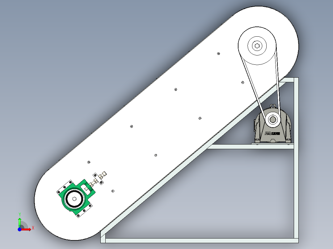 链耙式输送器含三维+CAD图纸前视图