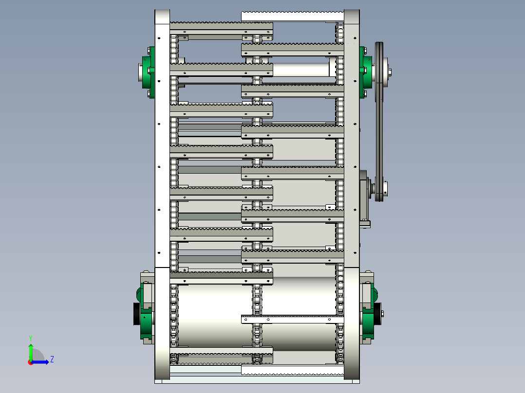 链耙式输送器含三维+CAD图纸左视图