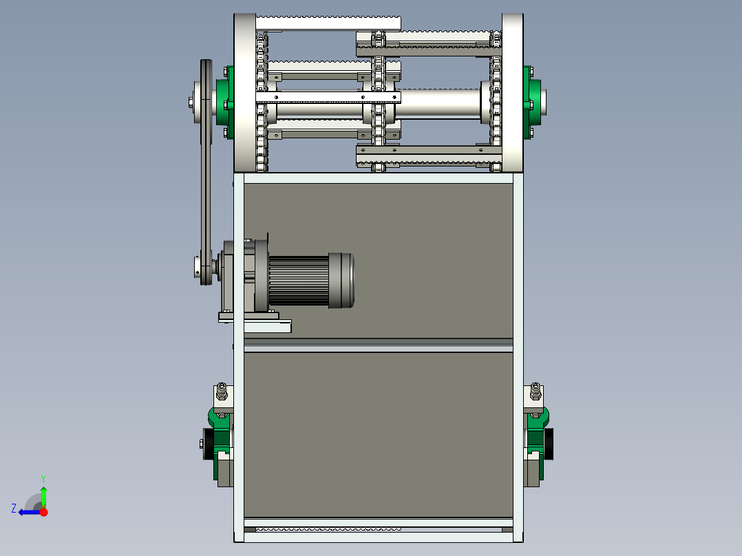 链耙式输送器含三维+CAD图纸右视图