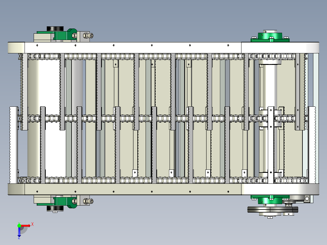 链耙式输送器含三维+CAD图纸俯视图