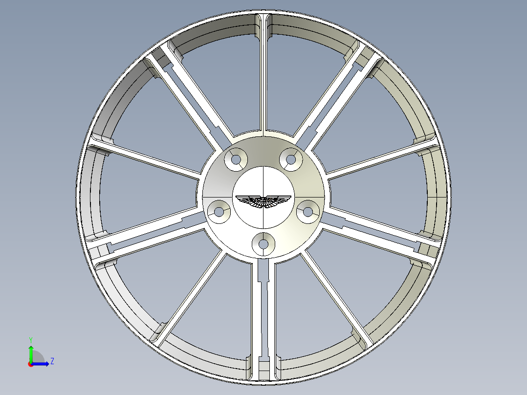 aston-martin汽车概念轮毂3D图纸左视图