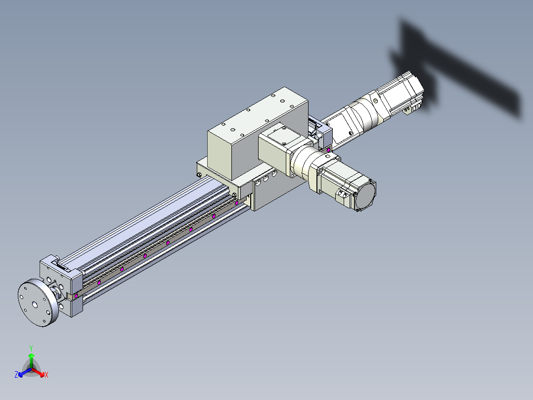 威洛博直线电机模组EB6ZR-L140-S360-RZ575K-Z575K-MS3主视图