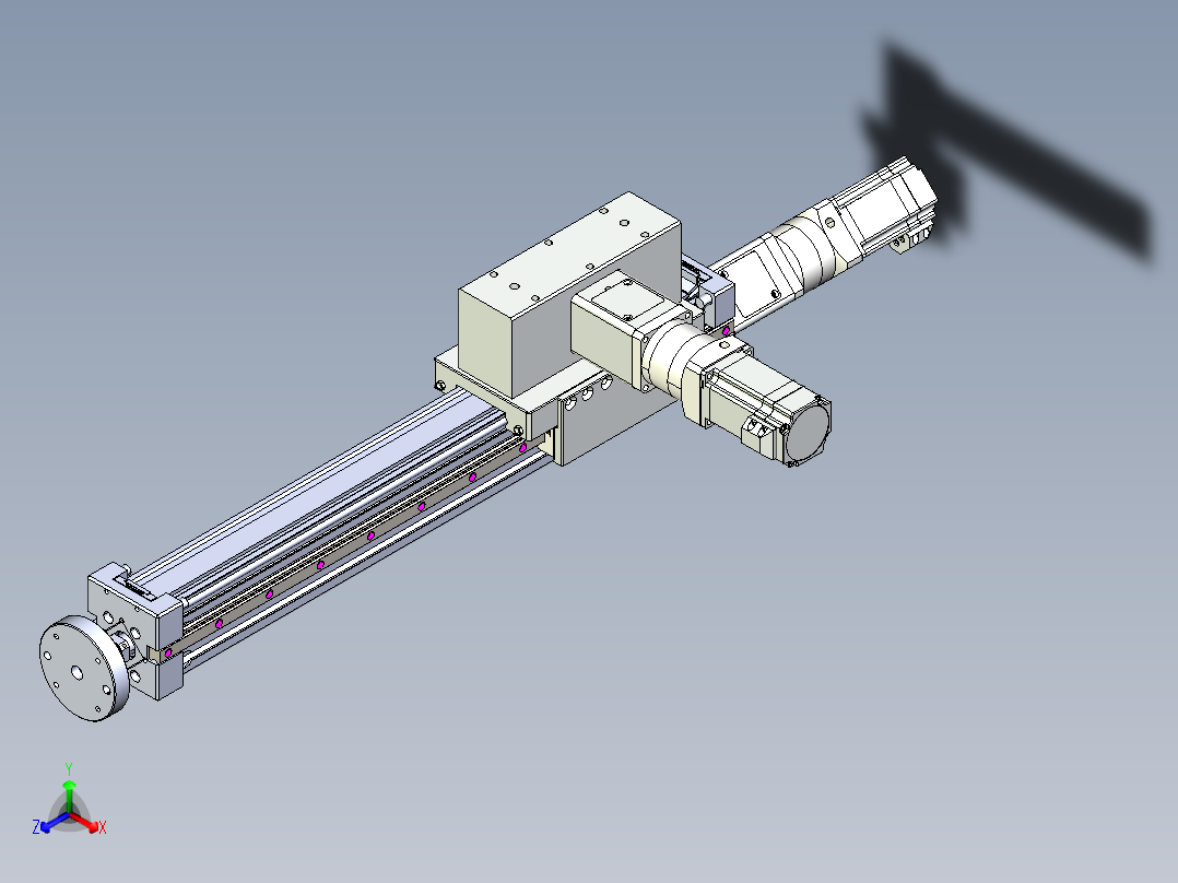 威洛博直线电机模组EB6ZR-L140-S360-RZ575K-Z575K-MS3正等轴测图
