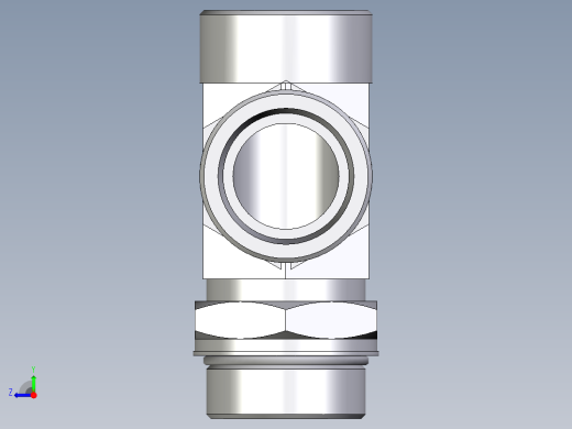 卡套式工业通用硬管接头EO_Adjustable_locknut_run_tee_LEE38SMOROMDCF右视缩略图