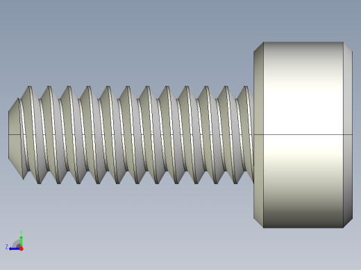 M2 x 0.4mm Thread 5mm LONG SOCKET HEAD CAP SCREW.IGS右视缩略图