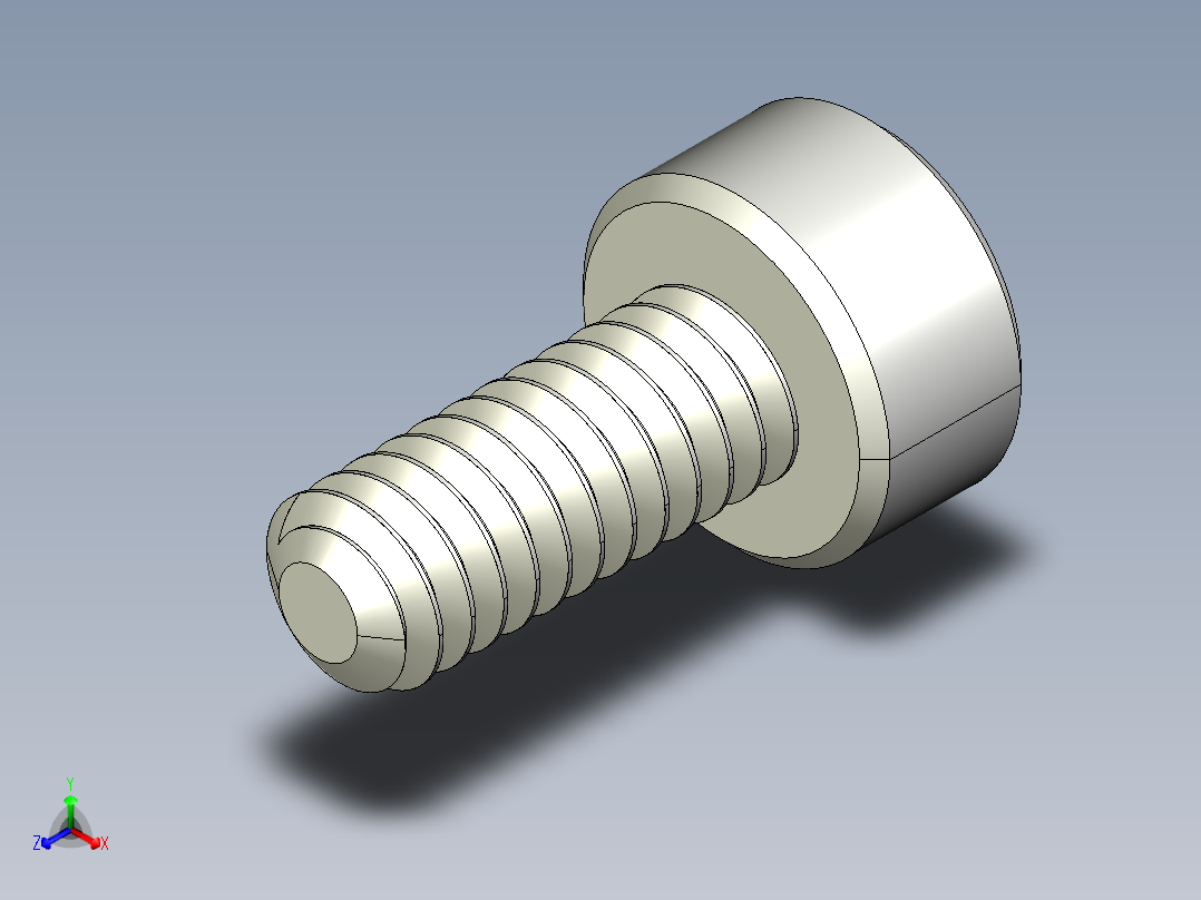 M2 x 0.4mm Thread 5mm LONG SOCKET HEAD CAP SCREW.IGS正等轴测图