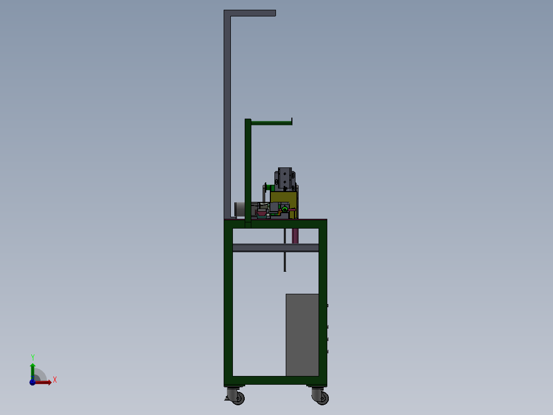 2VG FRO 海绵条冲入设备（sw18可编辑+工程图）前视图