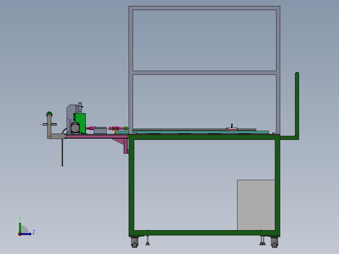 2VG FRO 海绵条冲入设备（sw18可编辑+工程图）左视图