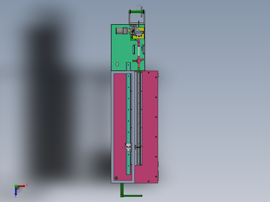 2VG FRO 海绵条冲入设备（sw18可编辑+工程图）俯视图
