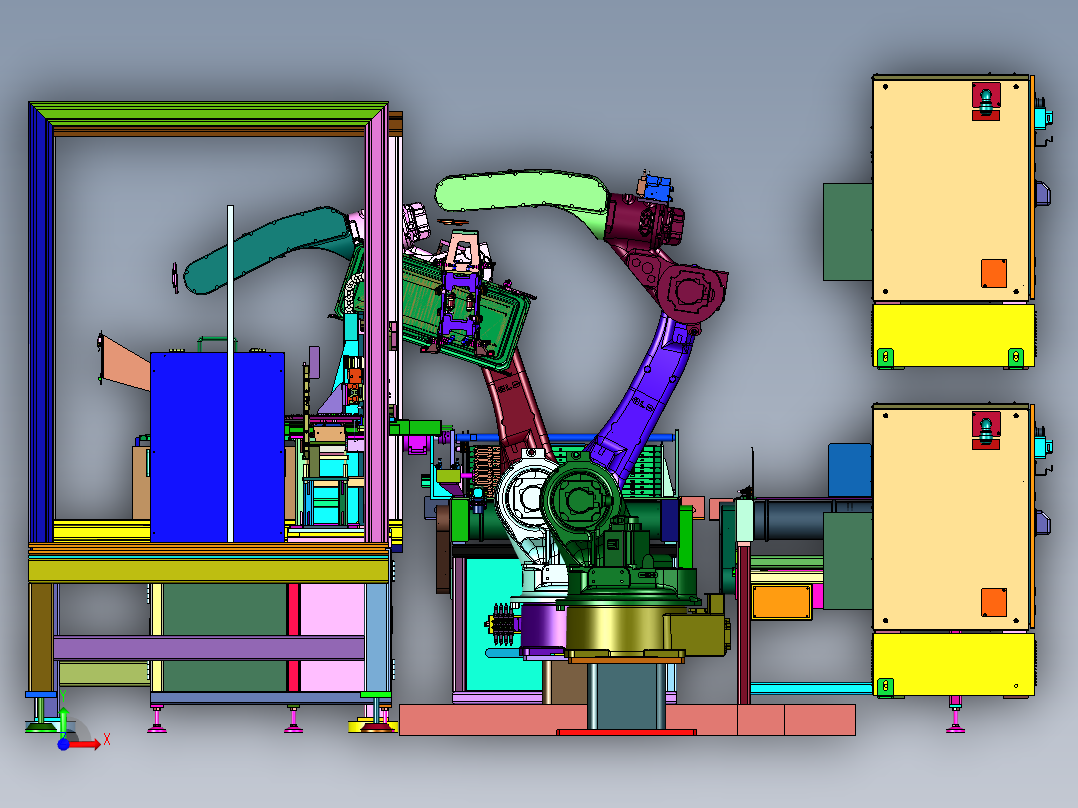 冲压门铰链铆接机铆接线前视图