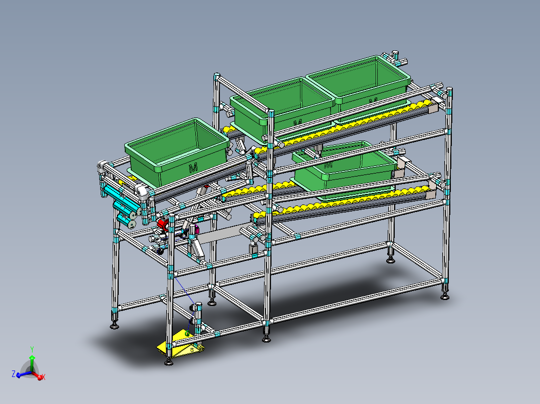 脚动空箱自动回收料架LCIA精益物料架1336734