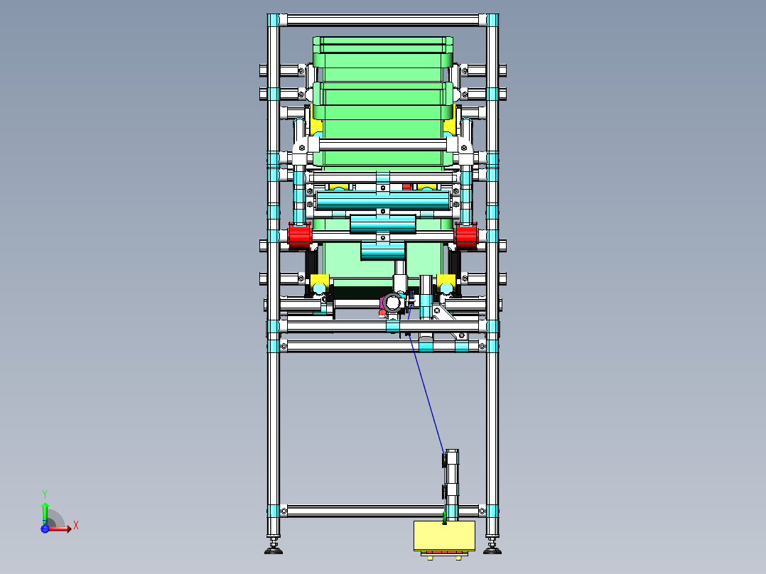 脚动空箱自动回收料架LCIA精益物料架1336734前视图