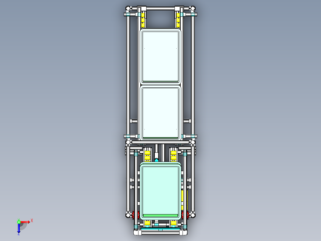 脚动空箱自动回收料架LCIA精益物料架1336734俯视图