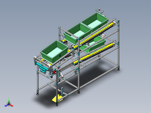 脚动空箱自动回收料架LCIA精益物料架1336734正等轴测缩略图