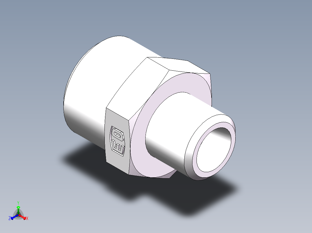 直通变径-GR、1C-12-18正等轴测图