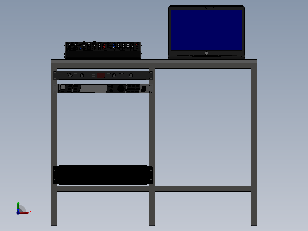 电脑桌(66)前视图