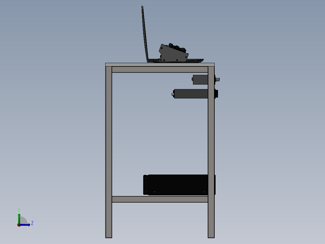 电脑桌(66)左视图