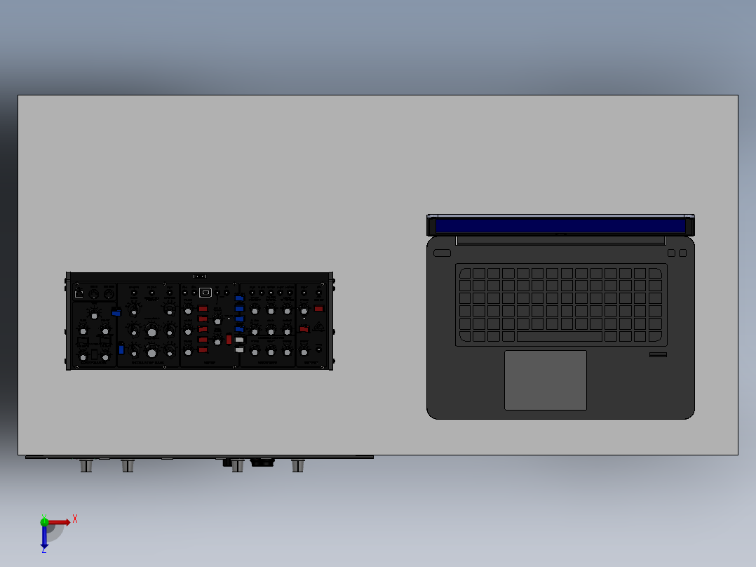 电脑桌(66)俯视图