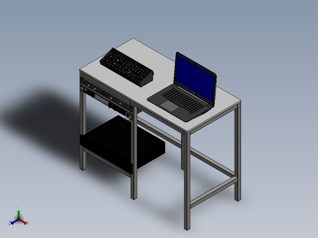电脑桌(66)正等轴测图