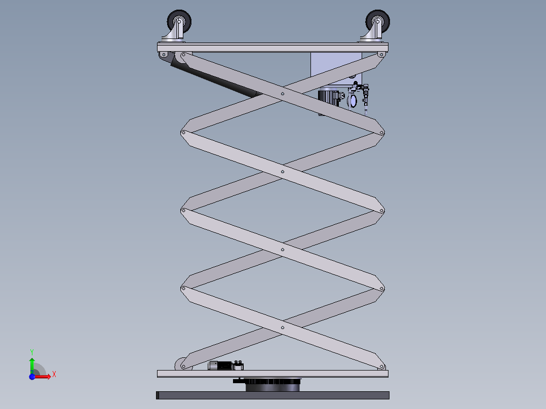 剪切式升降机前视图