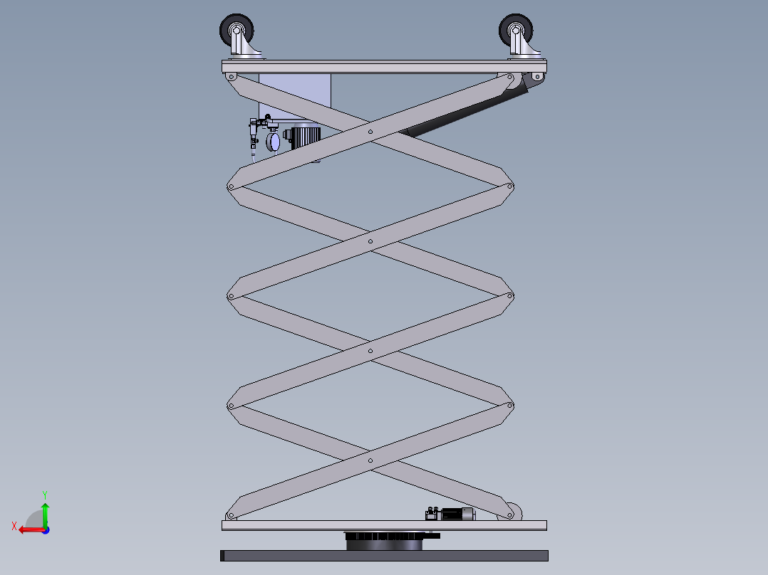 剪切式升降机后视图
