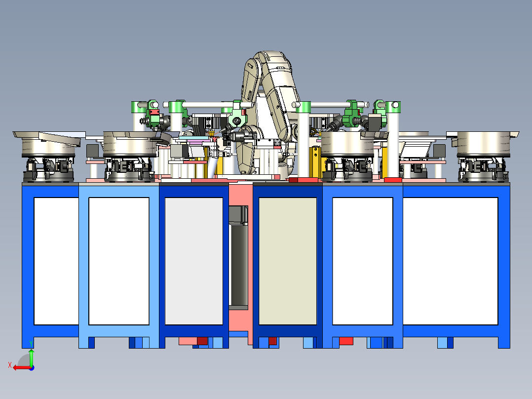链条自动上料焊接工站后视图