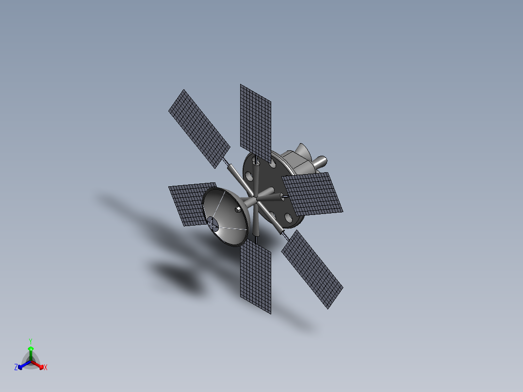 卫星、空间站正等轴测图