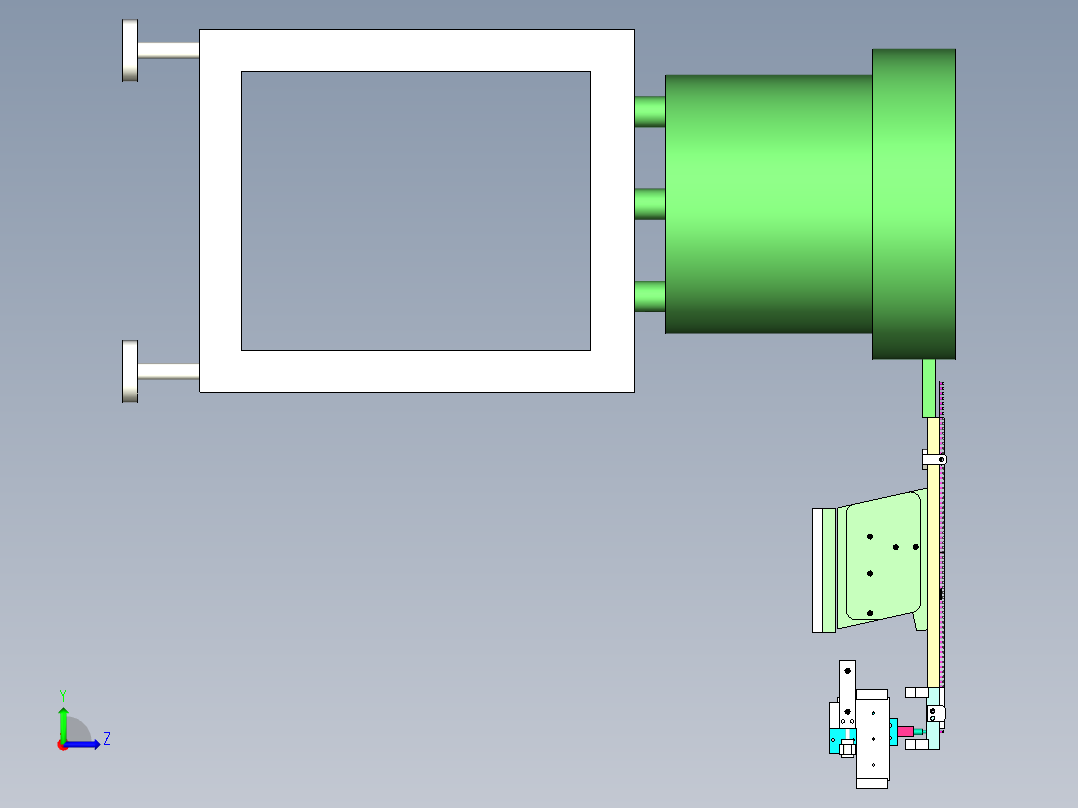 小五金件振动盘供料分料结构图左视图