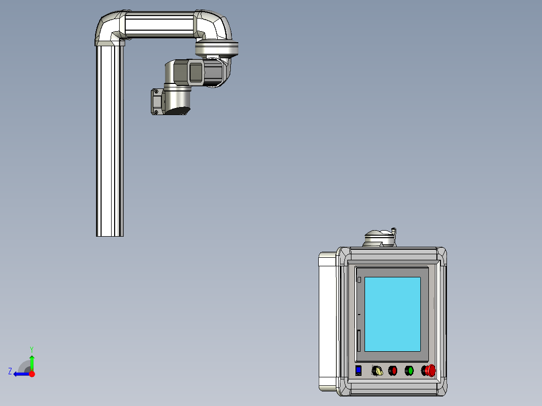 挂式屏幕模型右视图