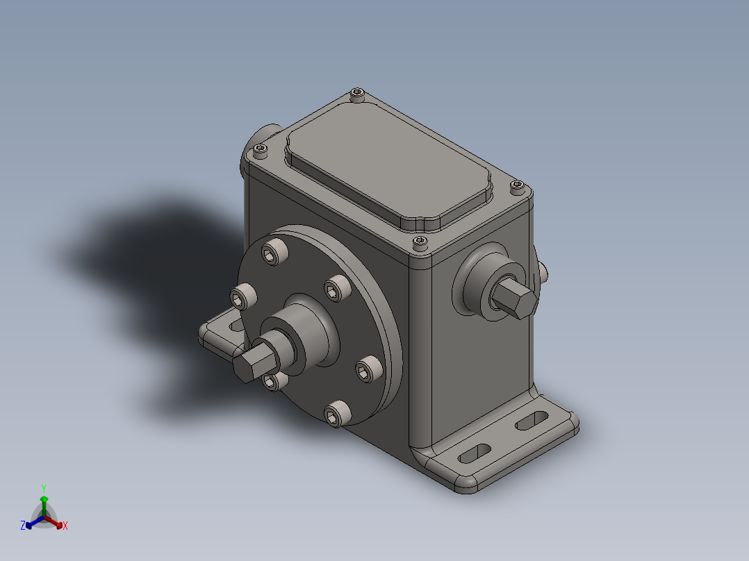 蜗轮蜗杆(4)正等轴测图