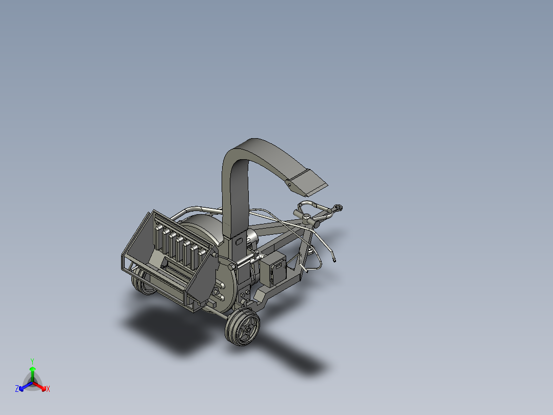 木材削片机三维模型
