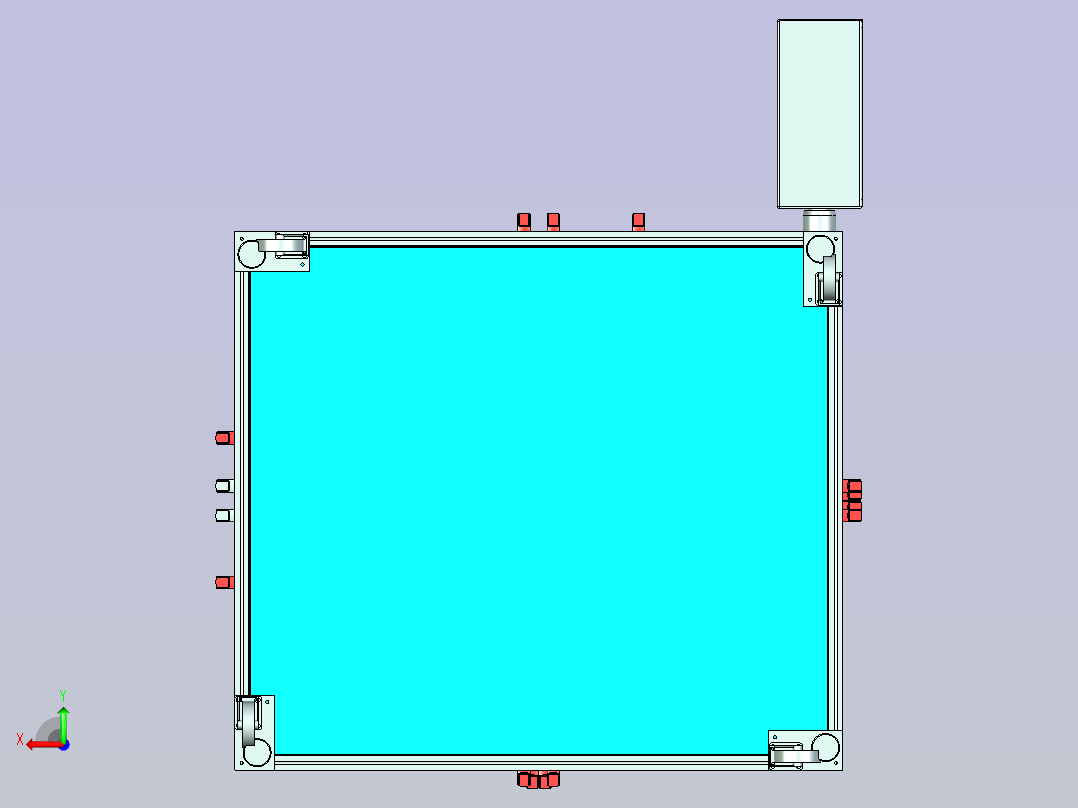凸轮分割器多工位工作平台及外框架总成设计后视图