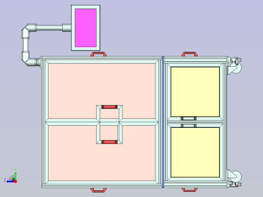 凸轮分割器多工位工作平台及外框架总成设计右视缩略图