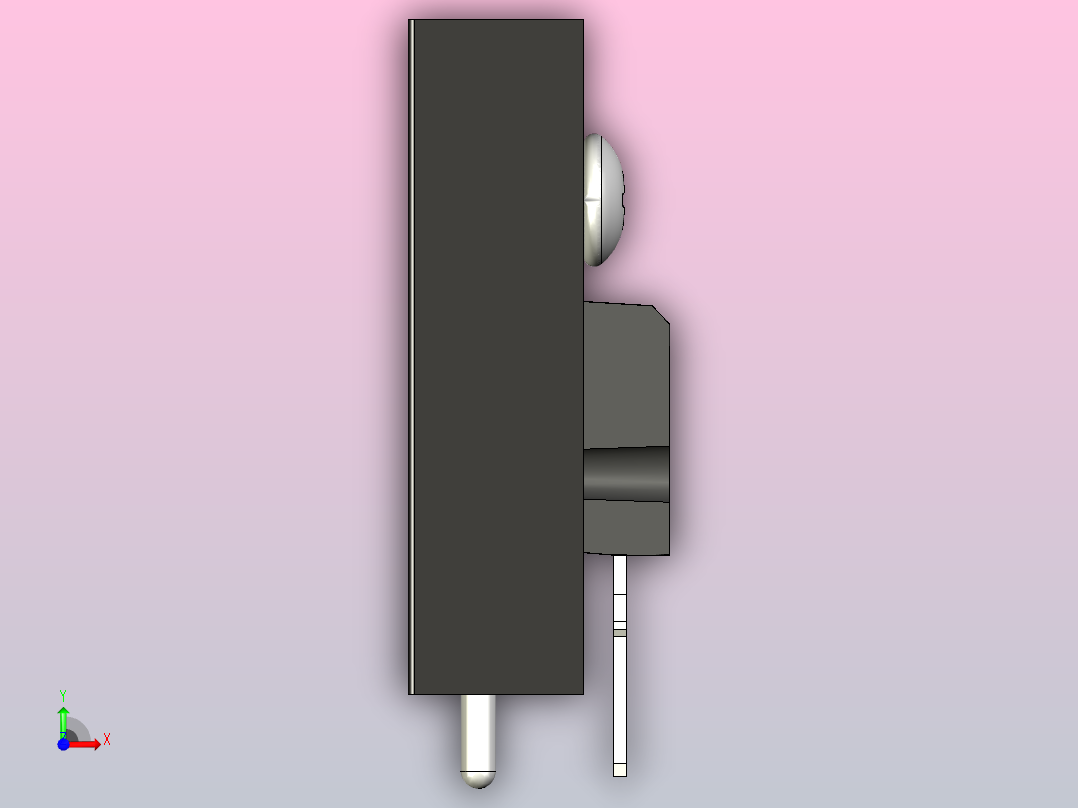 LM7912黑色散热器25 x 12 6 x 6 5 mm孔18 3mm销固定.stp前视图