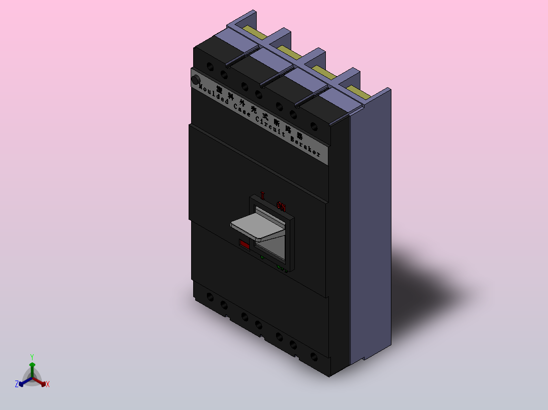 HM3 63-800A 4极固定式塑料外壳式断路器[HM3-63A╱4]正等轴测图