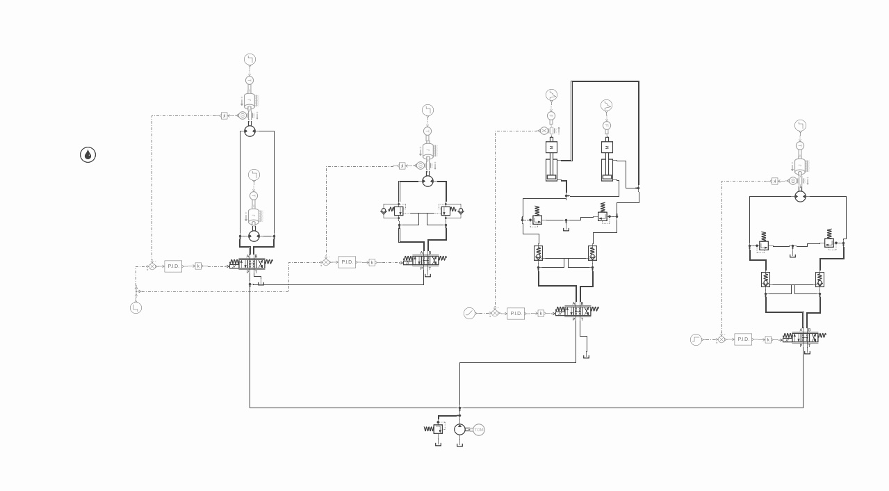 基于amesim水下清淤机器人的液压仿真（CAD+说明书+仿真）