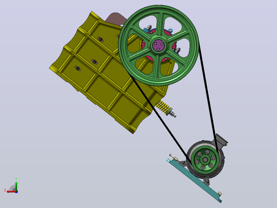 颚式破碎机结构设计sw+CAD+说明书后视图