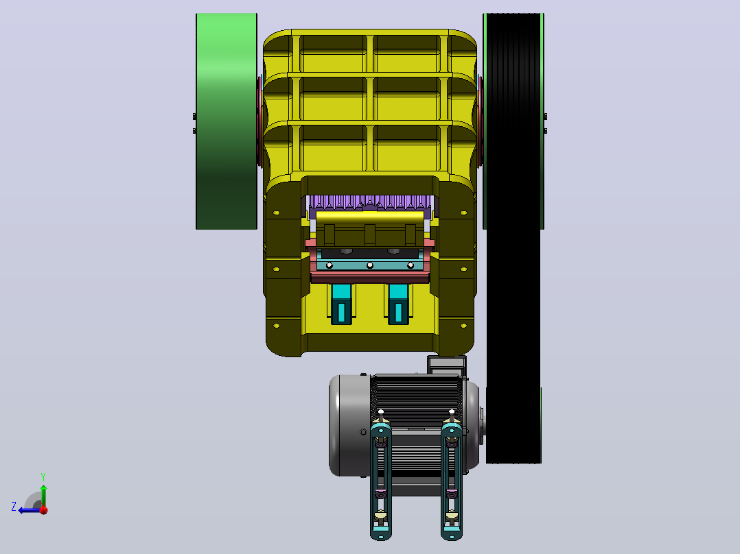 颚式破碎机结构设计sw+CAD+说明书右视图