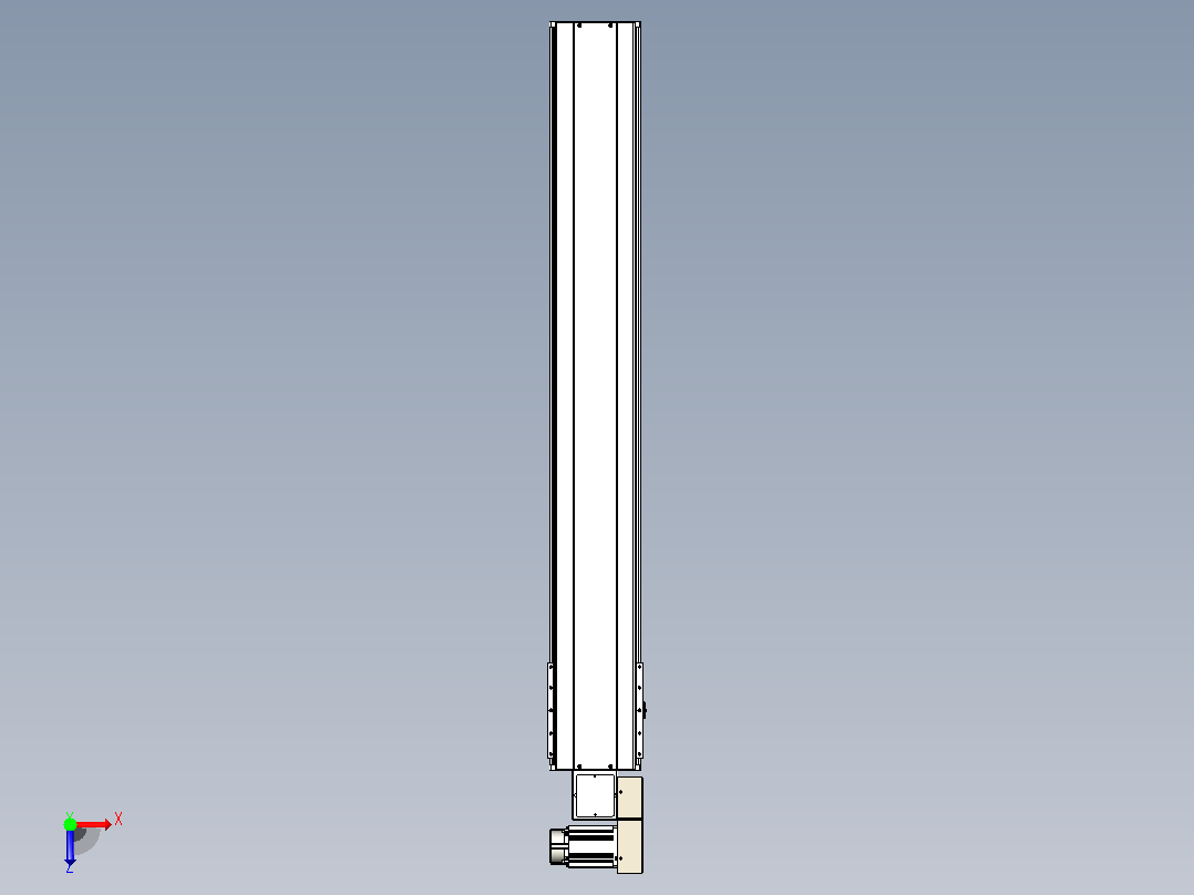 皮带直线轴半封闭可选导轨TPA-HNB-220D-176-L1400-MR-C-P1K-N3俯视图