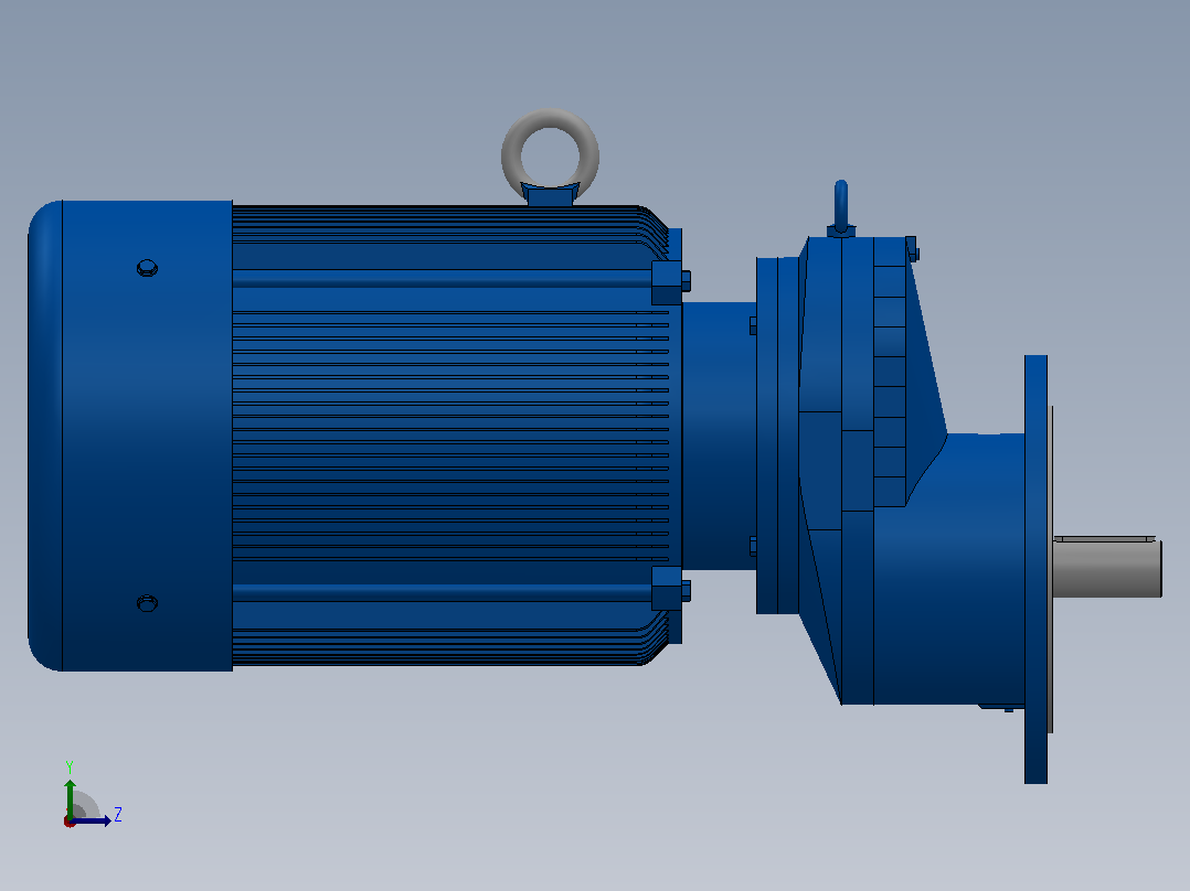 RXF87法兰轴伸式安装斜齿轮减速机RX87-Y11-4P-160M-M1-0°-Φ300左视图