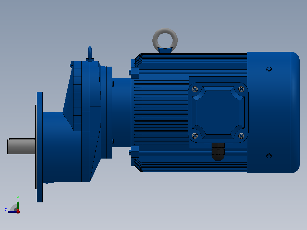RXF87法兰轴伸式安装斜齿轮减速机RX87-Y11-4P-160M-M1-0°-Φ300右视图