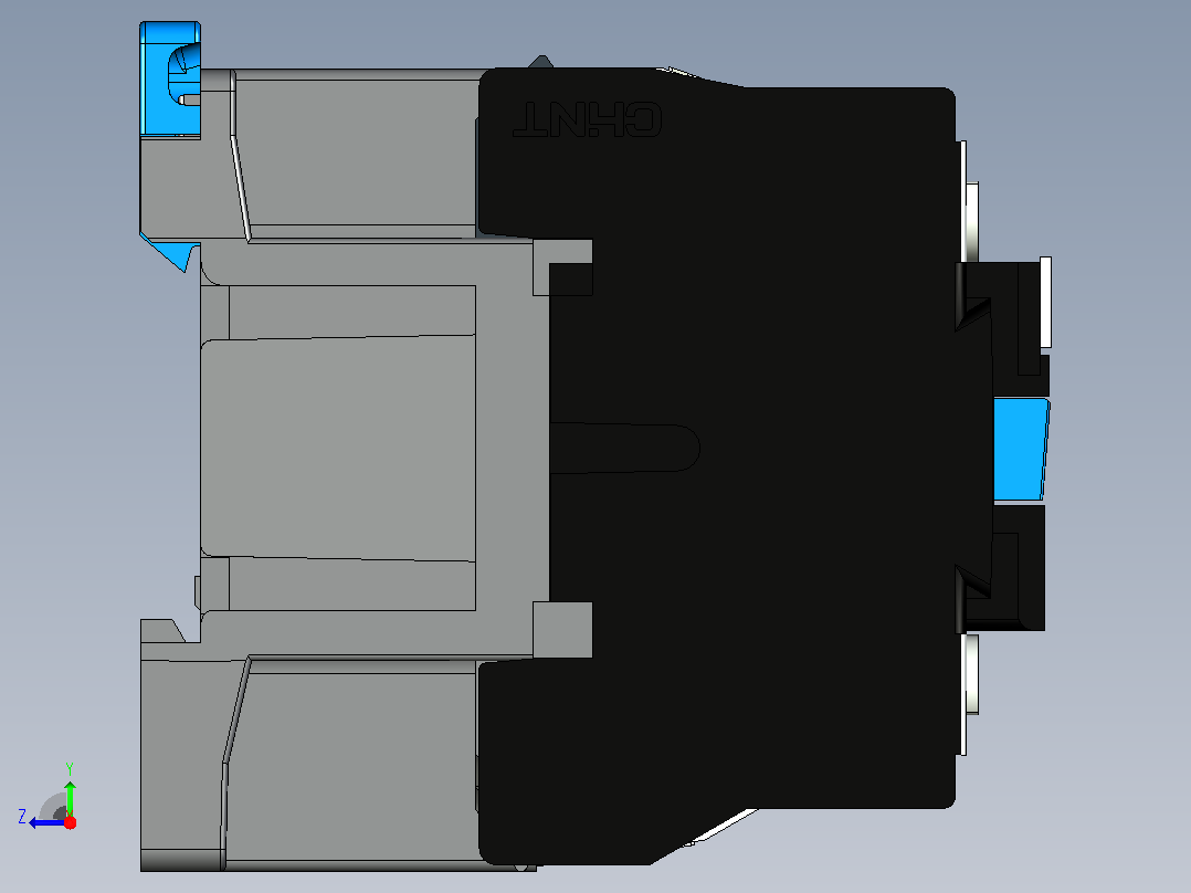 CJX2-09N~12N可逆接触器三维模型右视图