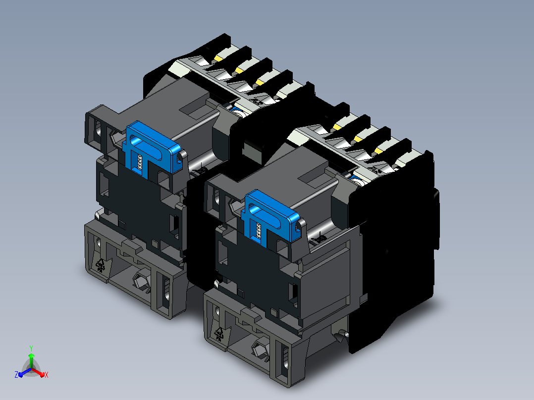 CJX2-09N~12N可逆接触器三维模型正等轴测图