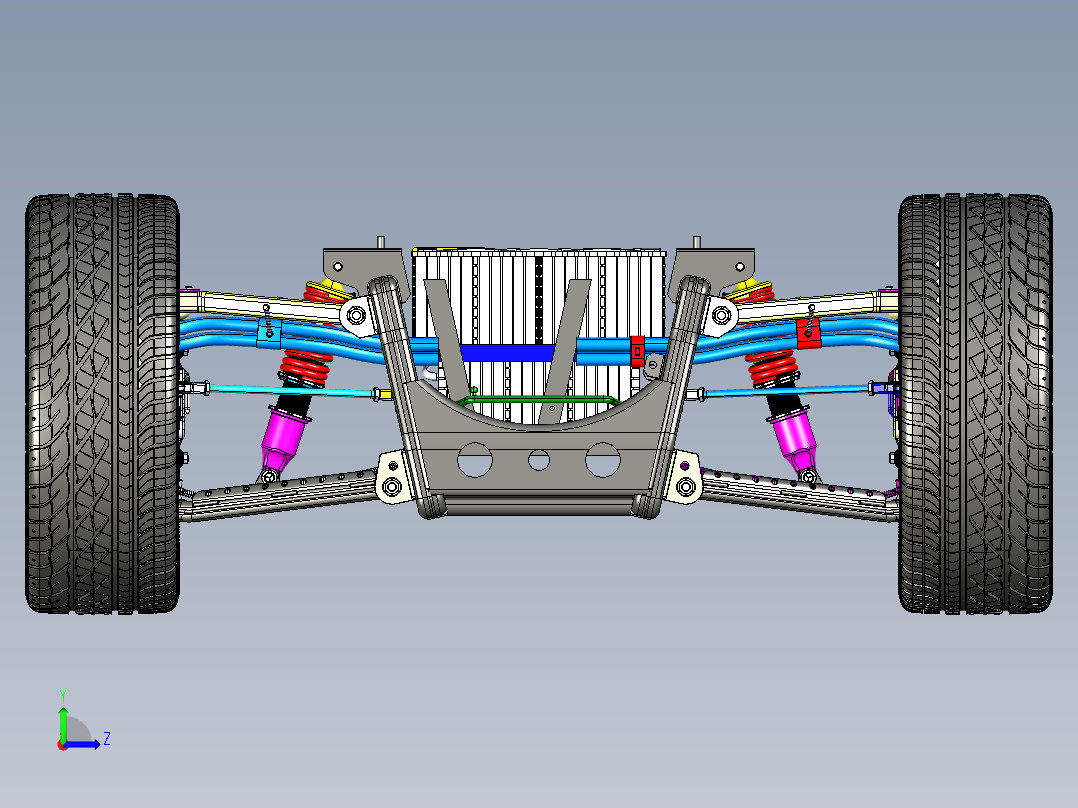 Tesla特斯拉电动汽车电力驱动系统(含悬挂结构左视图
