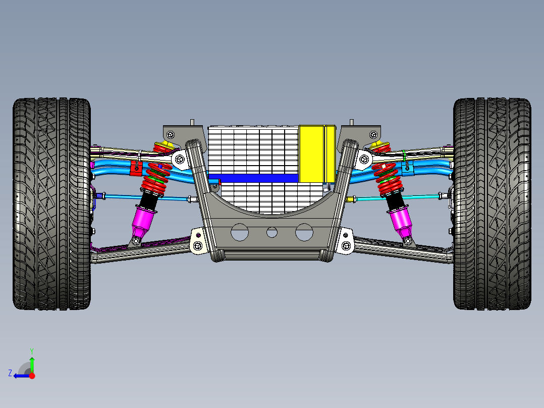 Tesla特斯拉电动汽车电力驱动系统(含悬挂结构右视图