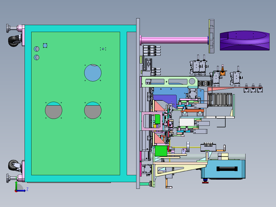 苹果连接器Bushing组装自动机sw14可编辑左视图