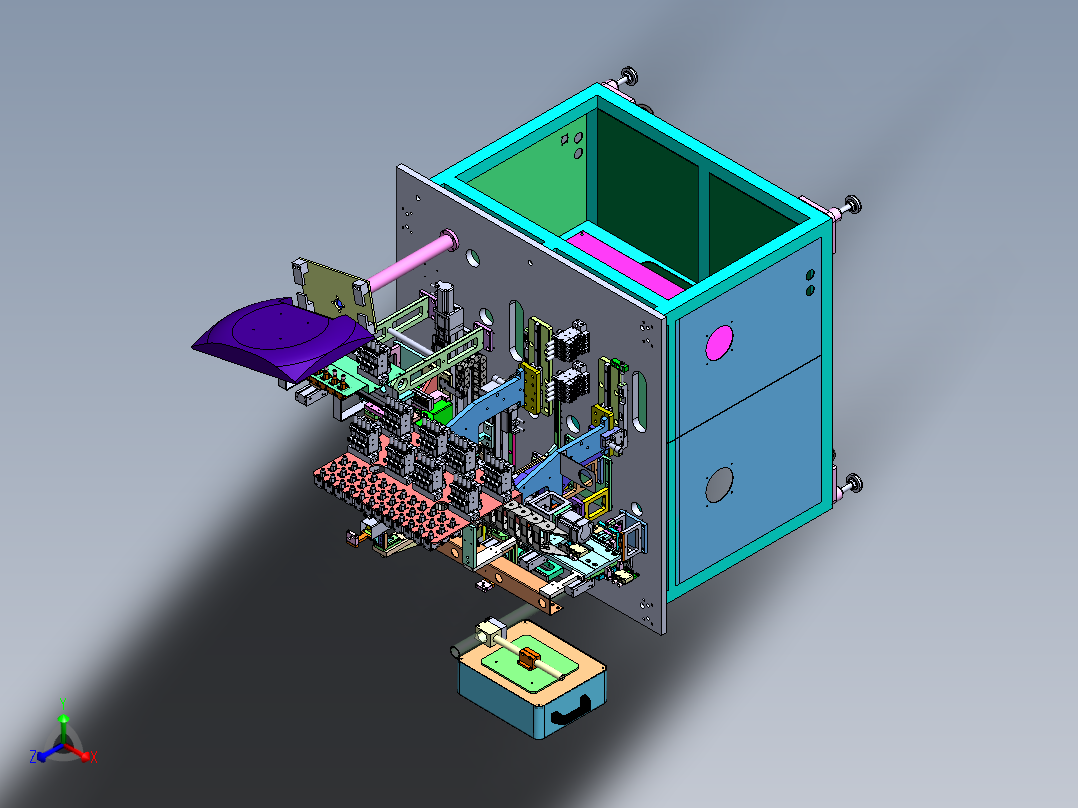 苹果连接器Bushing组装自动机sw14可编辑正等轴测图