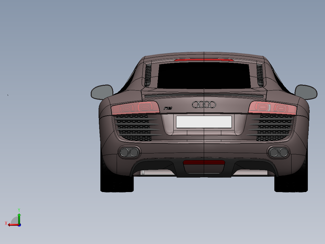 R8模型3D图纸后视图