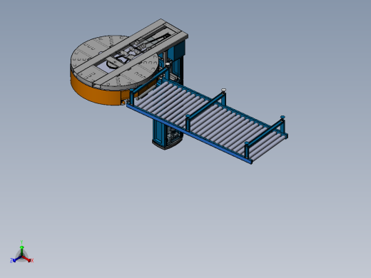 在线式立柱缠绕机流水线3d图纸正等轴测缩略图
