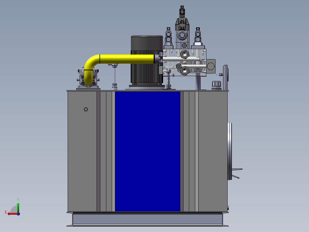 单缸油压机液压站后视图